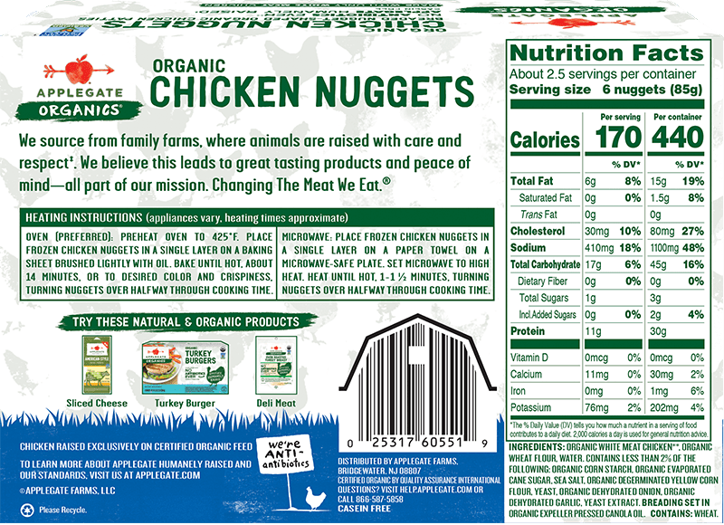 Products Breaded Chicken Organic Chicken Nuggets Applegate